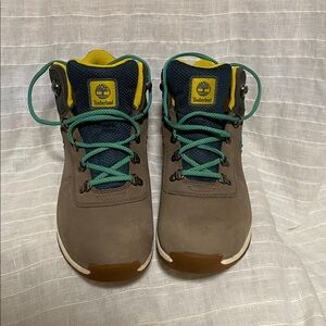 Timberland Tan and Blue Hiking Boots